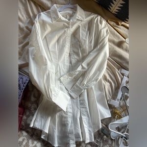 White collars button up dress size M